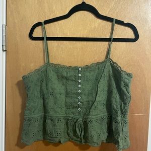 aerie cropped eyelet tank